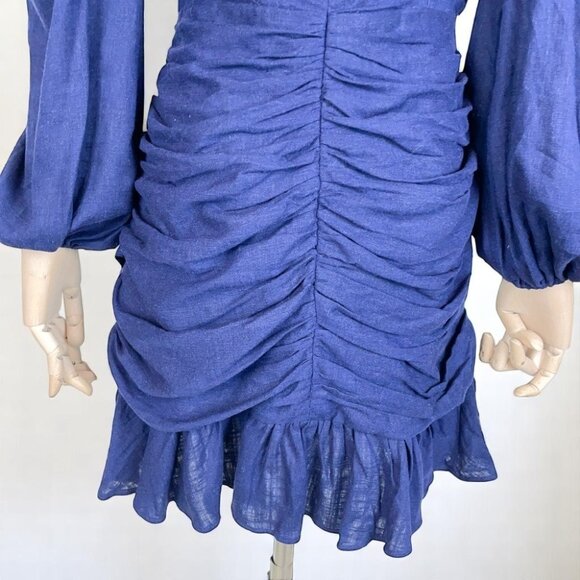 NWT Elliatt Saga Linen Mini Dress - Navy - Picture 5 of 10